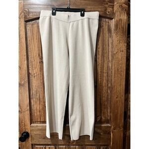 Cyrus Women's Beige Thick Wide Leg Pants Size Large Pull On Elastic Waist